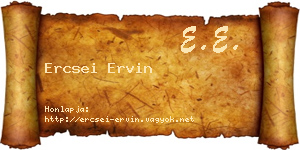 Ercsei Ervin névjegykártya