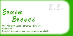ervin ercsei business card